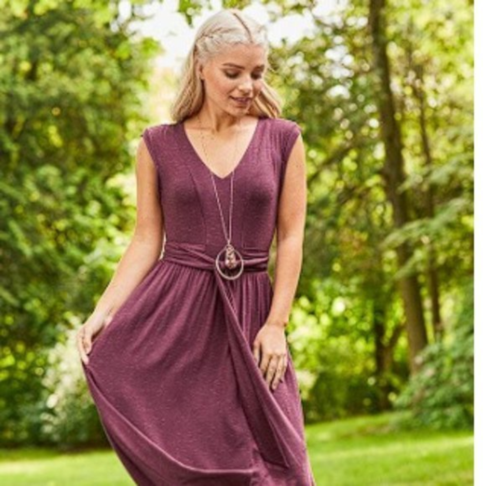 Matilda Jane Chasing Waterfalls Maxi Dress Womens‎ Size Small Maroon New Tags